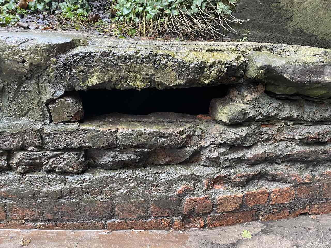 damaged brickwork