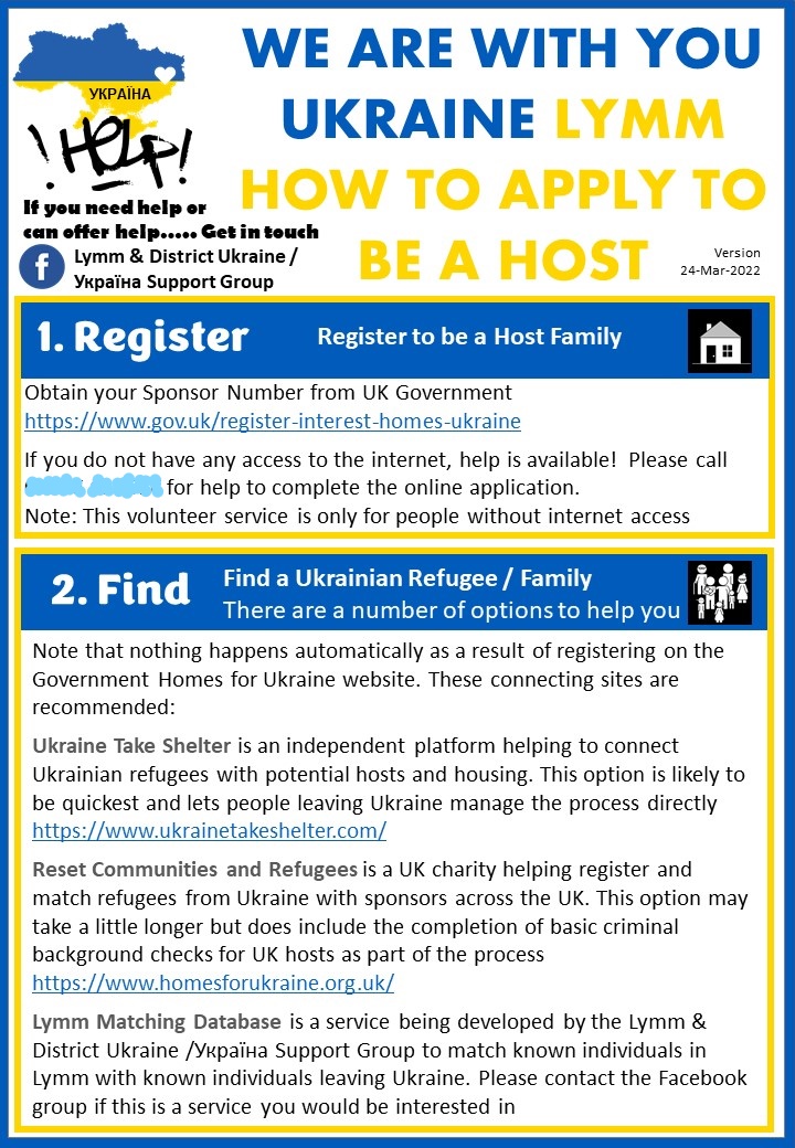 How to be a Host Info leaflet page 1 minus phone number